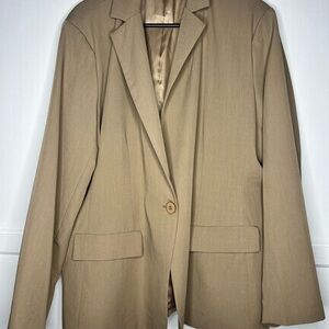 Women's unbranded Tan Oversized Blazer Jacket Size XXL Career Classic Office